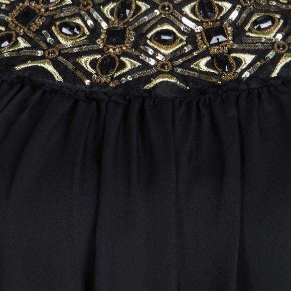 NWOT Alice + Olivia Black Embellished Neck Detail Sleeveless Silk Trapeze Dress - Picture 4 of 8